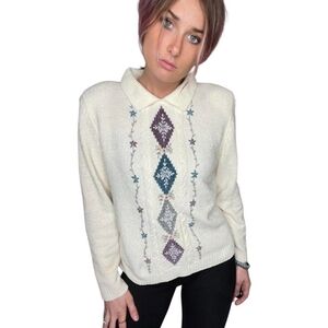 ALFRED DUNNER women's beige vintage Knitted size 1X